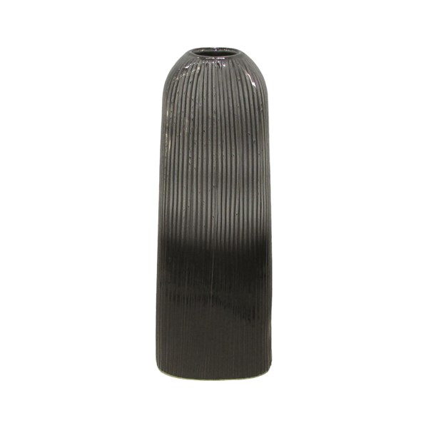 Black and Grey Ombre Stripe Vase 50cm Black and Grey Ombre Stripe Vase 50cm