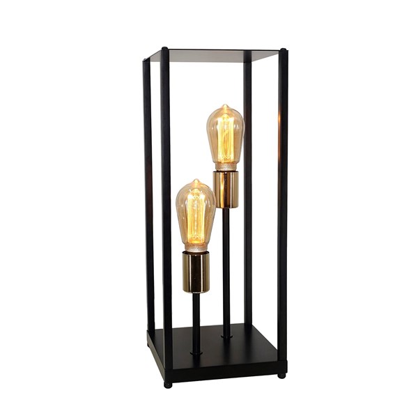 Black Metal Frame Lamp Double 49cm Black Metal Frame Lamp Double 49cm