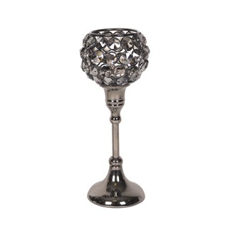 Black Nickle Tea Light Holder 21.5cm