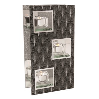 Black & Silver Triple Tea Light Holder 24cm