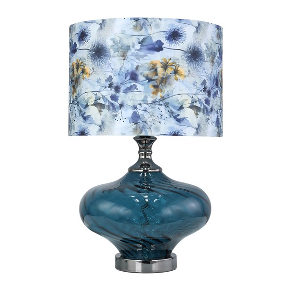 Blue Floral Table Lamp 50cm Blue Floral Table Lamp 50cm
