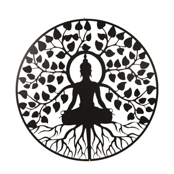 Buddha Wall Art Black Metal Silhouette Art 60cm Buddha Wall Art Black Metal Silhouette Art 60cm