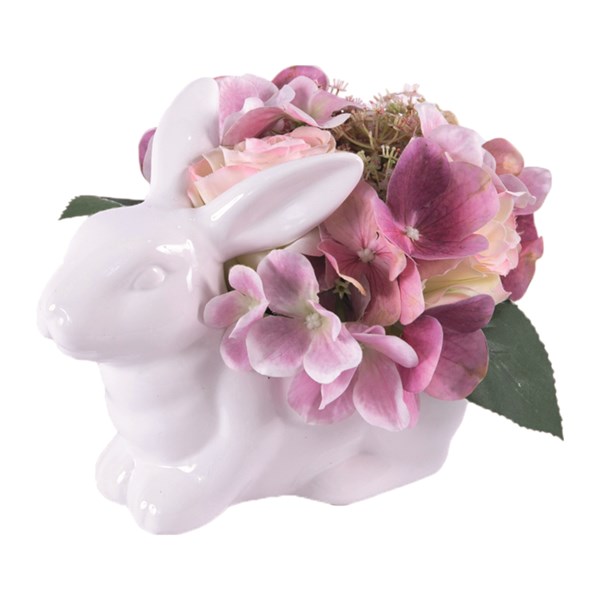 Bunny Pot Pk Floral 23x15cm
