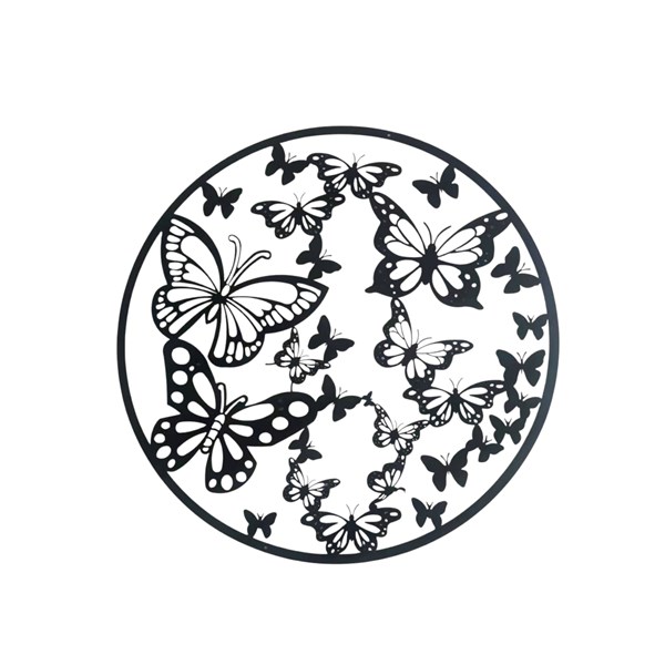 Butterflies Wall Art Blk 60cm