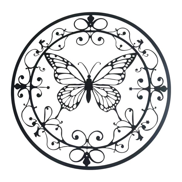 Butterfly Wall Art Black 60cm