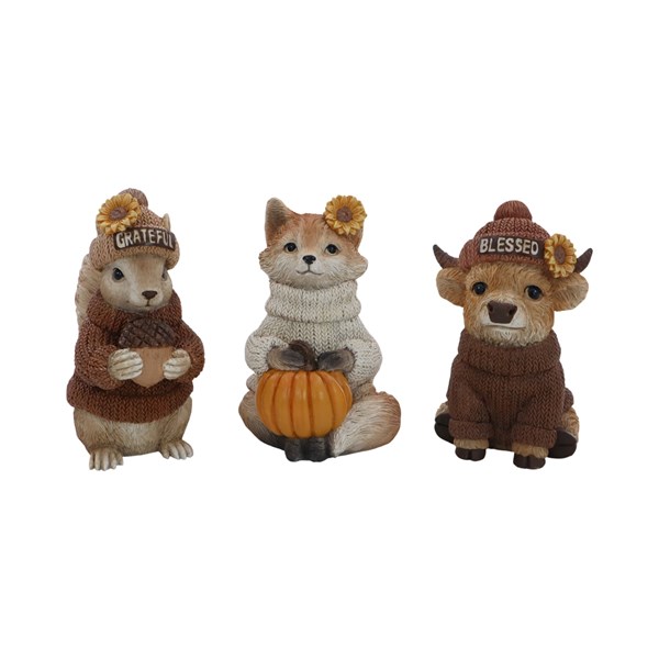 Autumnal Animals 11cm 3 Assorted Autumnal Animals 11cm 3 Assorted