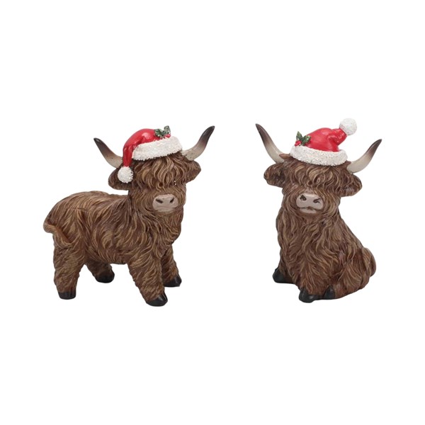 Christmas Highland Cow 9cm 2 Assorted Christmas Highland Cow 9cm 2 Assorted