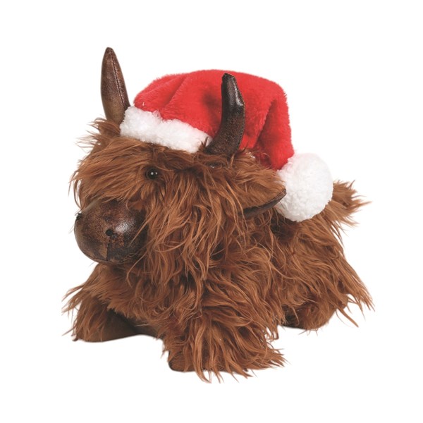 Christmas Highland Cow Doorstop 23x28cm