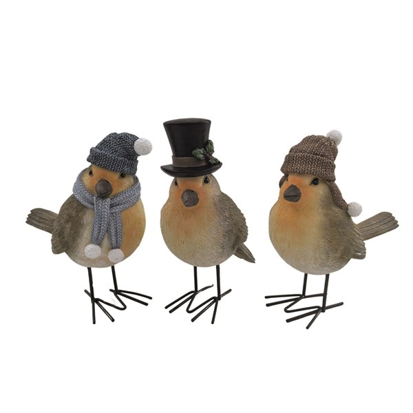 Christmas Robin 15cm 3 Assorted