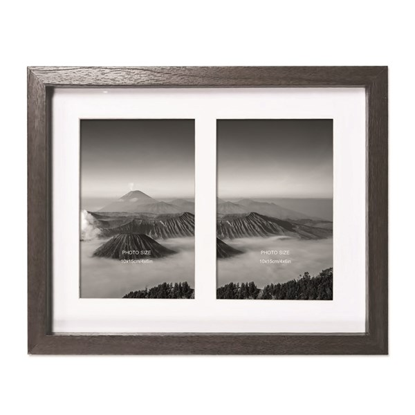 Dark Wood Photo Frame Double Dark Wood Photo Frame Double