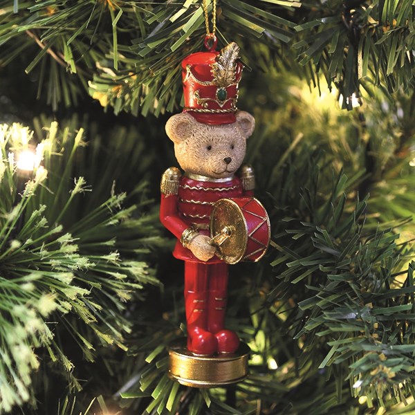 Drummer Bear Hanging Tree Decoration 11cm Drummer Bear Hanging Tree Decoration 11cm
