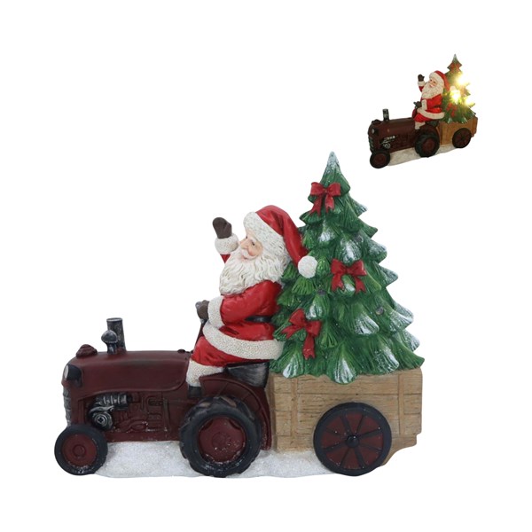 LED Farmer Santa On Tractor 27x23cm LED Farmer Santa On Tractor 27x23cm