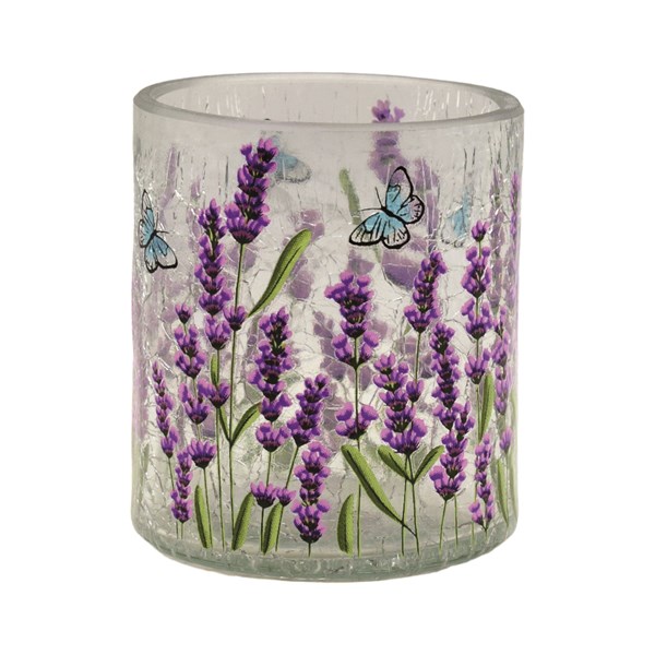 Floral Lavender Tealight Holder 7cm Floral Lavender Tealight Holder 7cm