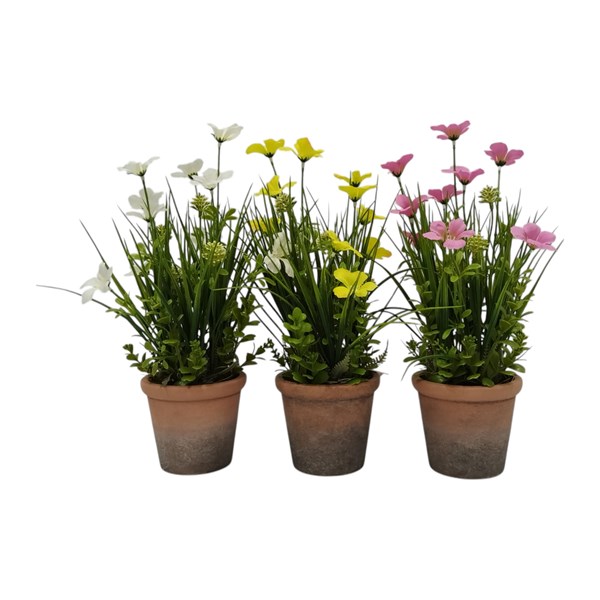 Floral Pot 36cm 3 Asst