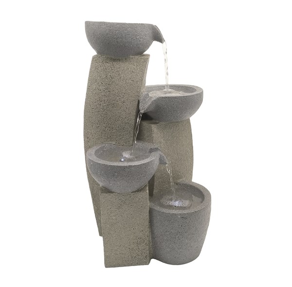 Four Tiered Pouring Water Feature LED 50.5cm Four Tiered Pouring Water Feature LED 50.5cm
