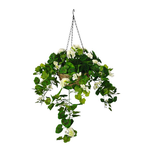 Geranium Hg Basket White 80cm