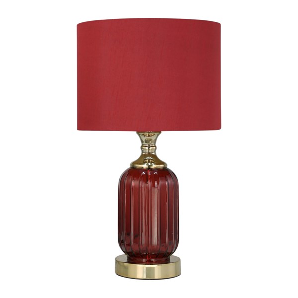 Glass Table Lamp Red 47cm