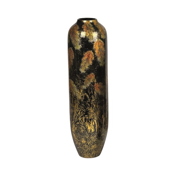 Gold Leaf Tall Narrow Vase 50cm Gold Leaf Tall Narrow Vase 50cm
