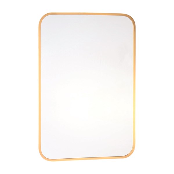 Gold Metal Round Edged Rectangular Mirror 40x60cm Gold Metal Round Edged Rectangular Mirror 40x60cm