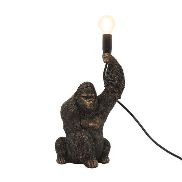 Gorilla Holding a Bulb Table Lamp 30cm Gorilla Holding a Bulb Table Lamp 30cm
