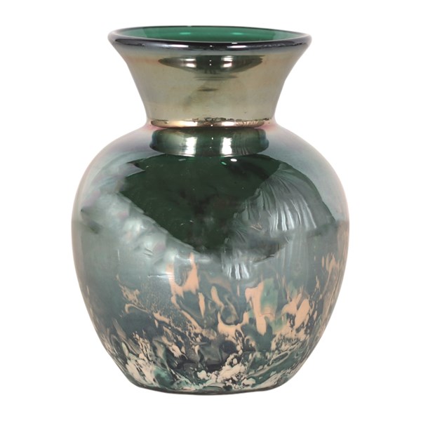 Green Lustre Bulb Vase 19cm Green Lustre Bulb Vase 19cm