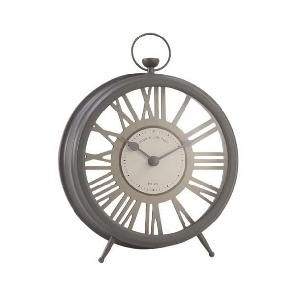 Grey Metal Clock 30cm