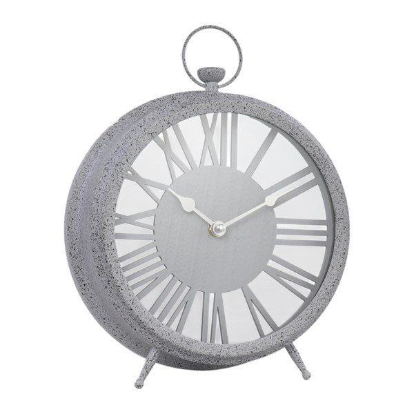 Grey Table Clock 26cm Grey Table Clock 26cm