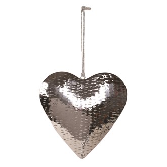 Hammered Effect Hanging Heart 20cm