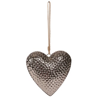 Hammered Effect Hanging Heart 28.5cm