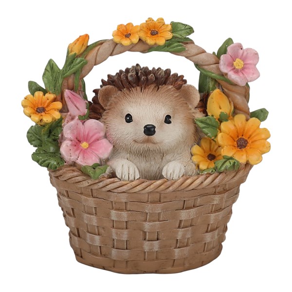Hedgehog In Flower Basket 9cm Hedgehog In Flower Basket 9cm