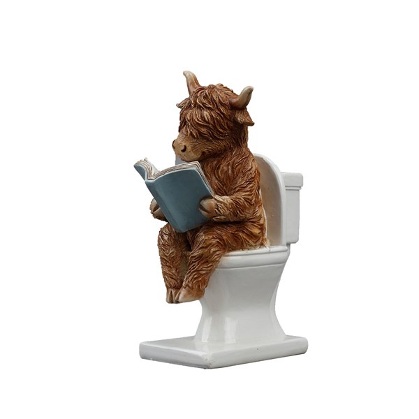 Highland Cow Bathroom Time15cm Highland Cow Bathroom Time15cm