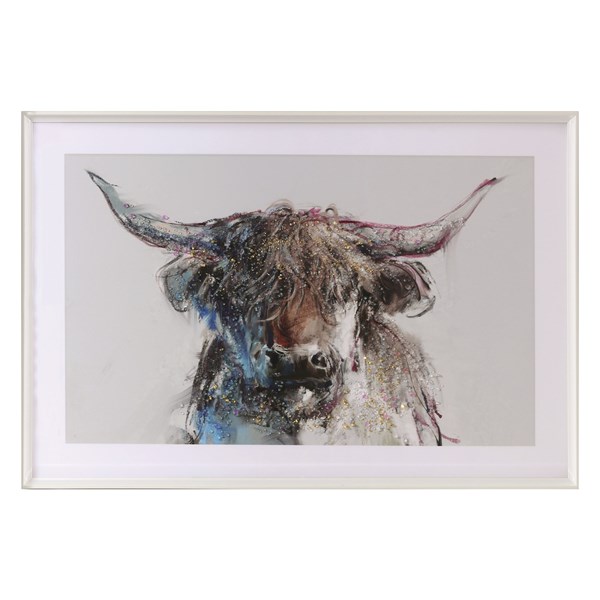 Highland Cow Crystal Art Framed Print 63x93cm Highland Cow Crystal Art Framed Print 63x93cm