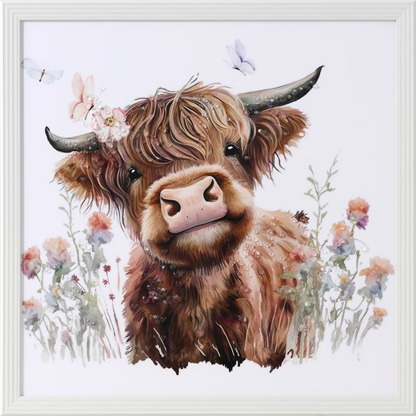 Highland Cow Crystal Pict 50cm