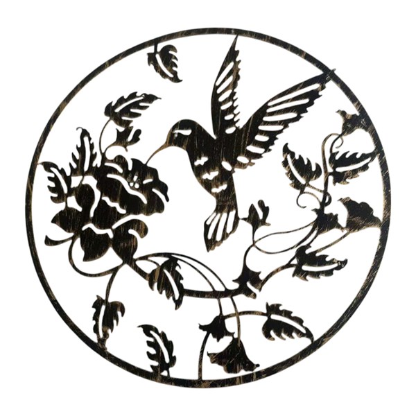 Humming Bird Wall Art Bronze 60cm