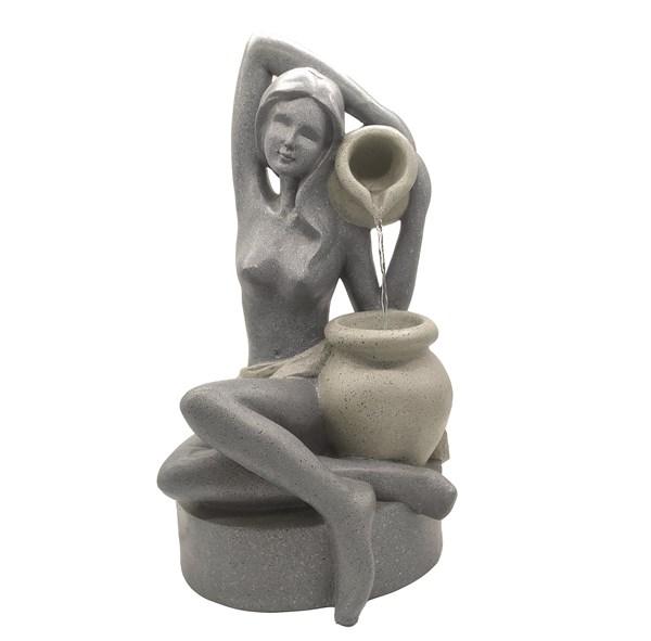 Lady and Pouring Urn Water Feature LED 60cm Lady and Pouring Urn Water Feature LED 60cm