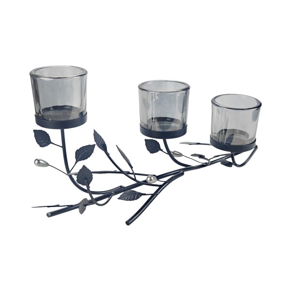Leaf Triple Tealight Holder 34 x 16cm Leaf Triple Tealight Holder 34 x 16cm