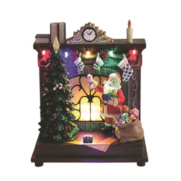 LED Animated Fireplace Santa Scene 20cm LED Animated Fireplace Santa Scene 20cm
