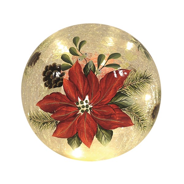 LED Ball Poinsettia 15cm LED Ball Poinsettia 15cm