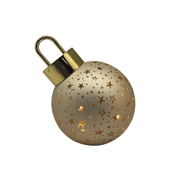 LED Bauble Decoration Gold 12cm