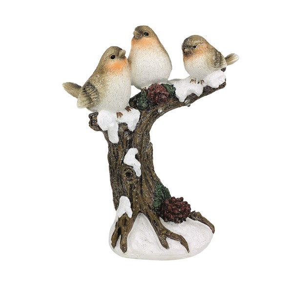 LED Branch With Robins 27cm LED Branch With Robins 27cm