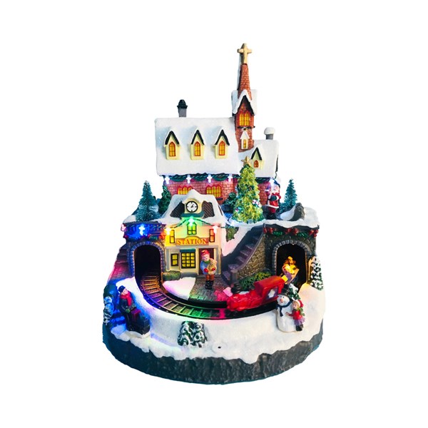 Animated LED Church 23x32cm Animated LED Church 23x32cm