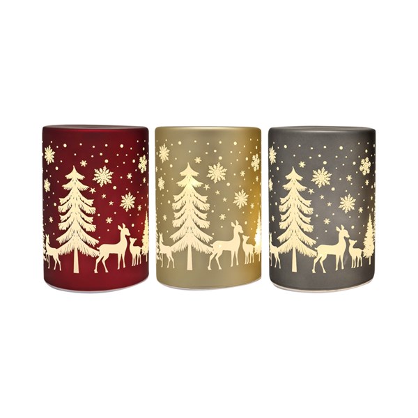 LED Column Gold/Silver/Red 13cm 3 Assorted Colours LED Column Gold/Silver/Red 13cm 3 Assorted Colours