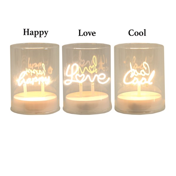 LED Cool Happy Love Light 10cm 3 Assorted LED Cool Happy Love Light 10cm 3 Assorted