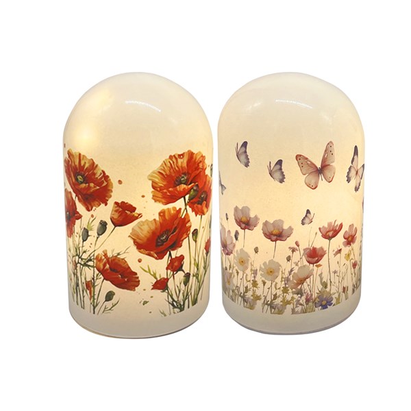 LED Floral Dome 15cm 2 Assorted