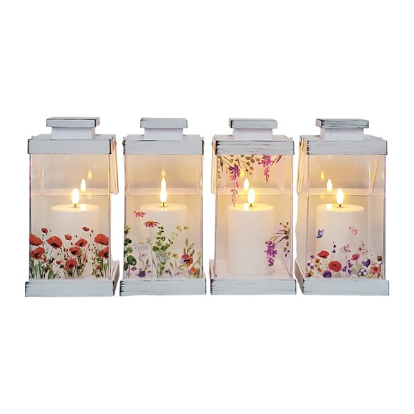 LED Floral Lantern 32cm 4 Assorted LED Floral Lantern 32cm 4 Assorted