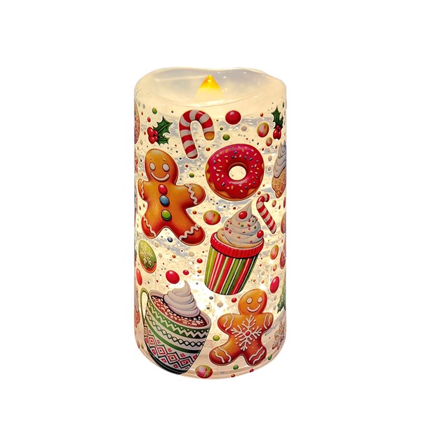 LED Gingerbread Candle Spinner 15cm LED Gingerbread Candle Spinner 15cm
