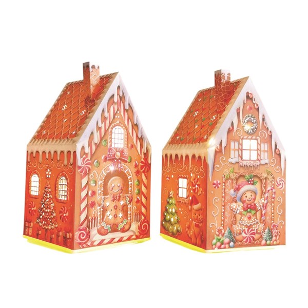 LED Gingerbread House 21cm 2 Assorted LED Gingerbread House 21cm 2 Assorted