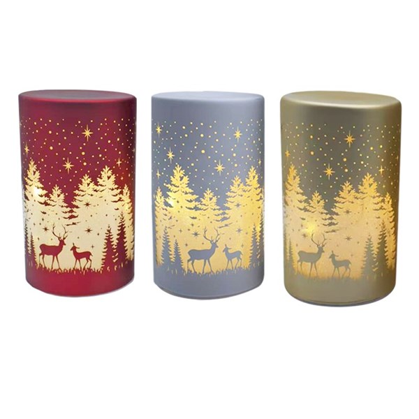 LED Glass Christmas Decoration 15cm 3 Assorted