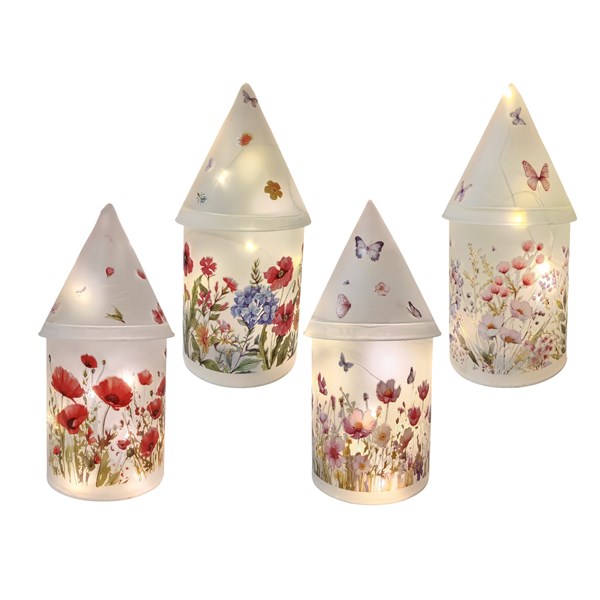 LED Floral House 21cm 4 Assorted LED Floral House 21cm 4 Assorted