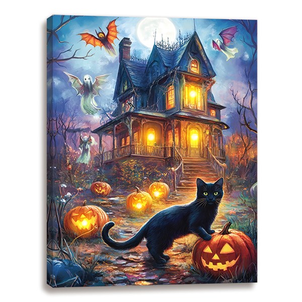 LED Haunted House Canvas 30x40cm LED Haunted House Canvas 30x40cm